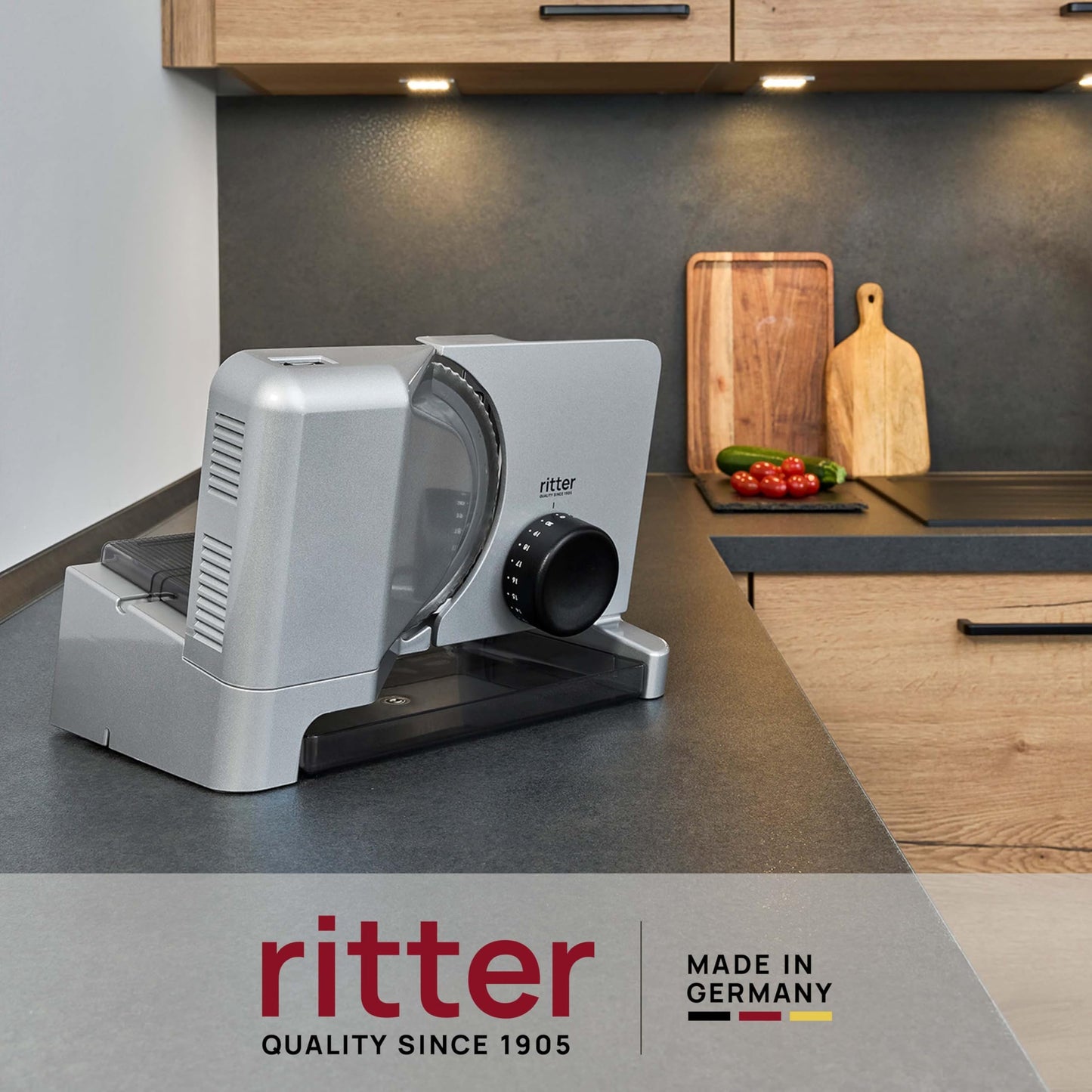 Allesschneider & Brotschneider Elektrisch – Metall, ECO-Motor, Silber